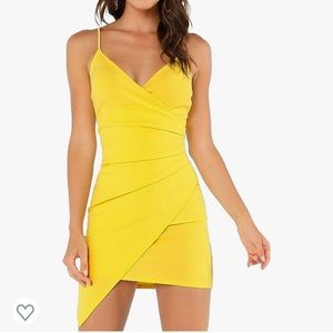 Women's Deep V Neck Spaghetti Strap Wrap Asymmetrical Velvet Cami Dress - NEW